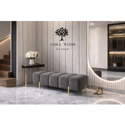 Pufa Bubble tapicerowana – nowoczesna pufa premium – nogi złote / czarne / srebrne